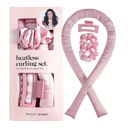 Satin Pearl Cotton No-Heat Curling Wand Gift Set