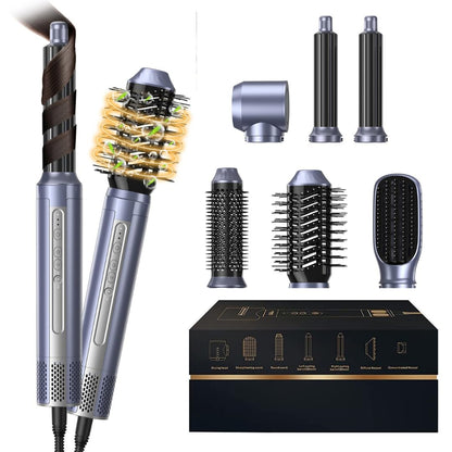 6 in 1 Multistyler Hair Styling Tools Blow Dryer w/ 200 Millions Ions & Coanda Tech - 110000 RPM Curling Wand Straightener Brush Volumizer - Auto Wrap Curlers Air Drying Styler Volumizing