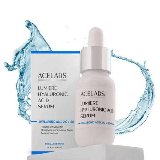 ACELABS Hyaluronic Acid Serum 2% +Vitamin B5 for Face | HydratesVisibly Plumps Skin| All Skin Types | With 8 types of Hyaluronic Acid for Skin Moisture and Anti Aging | Hydrating Serum 1.01oz