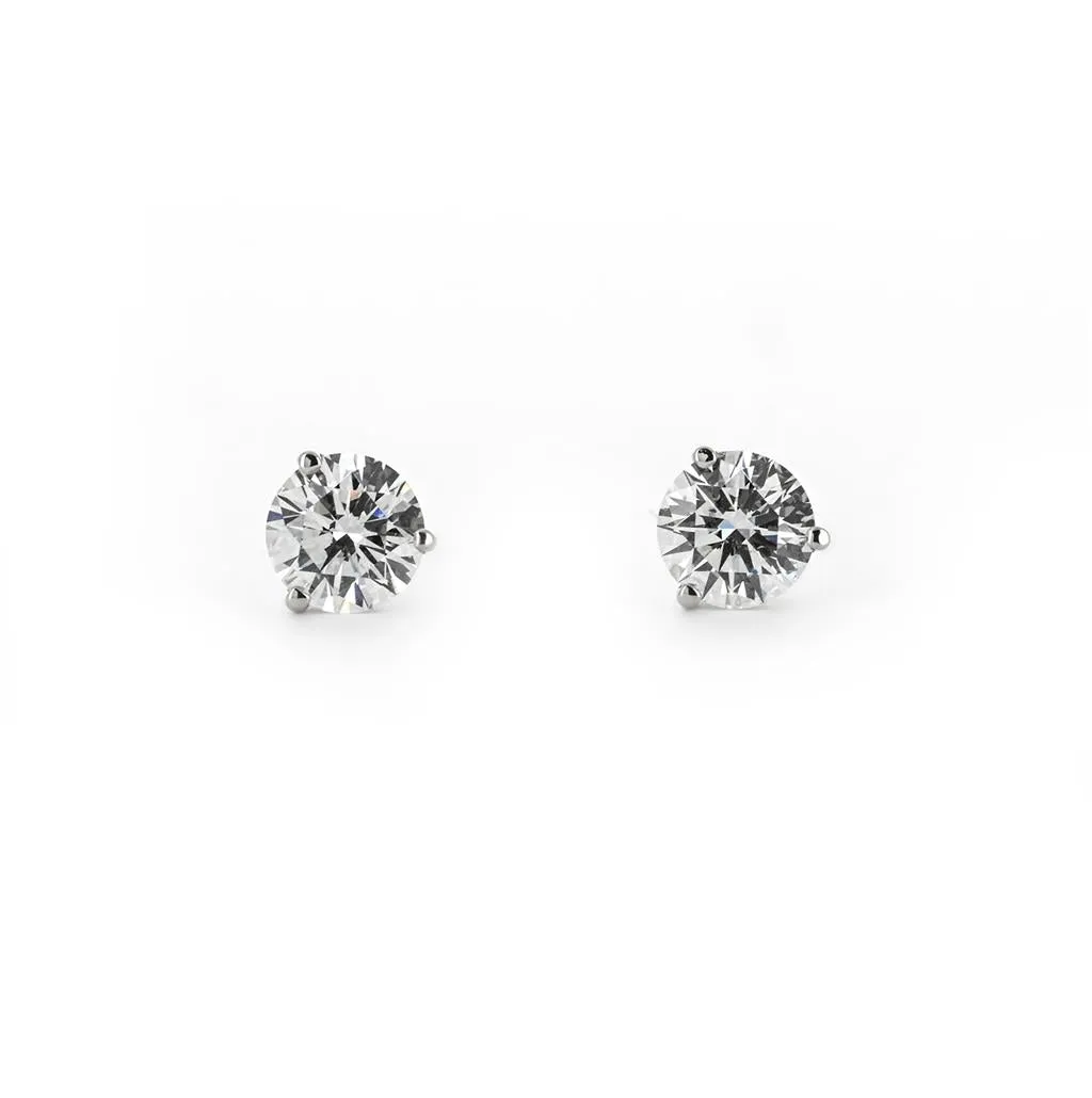 1.19ctw Round Diamond Stud Earrings - White Gold