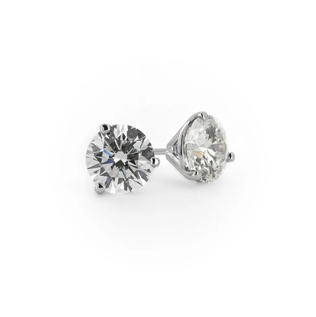 1.19ctw Round Diamond Stud Earrings - White Gold