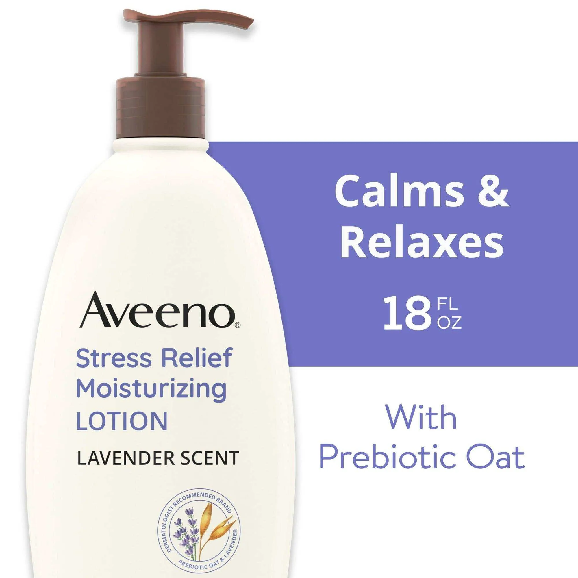 Aveeno Stress Relief Moisturizing Body Lotion Lavender Scent - 18oz