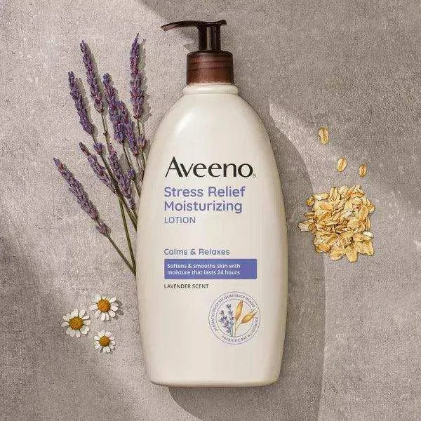 Aveeno Stress Relief Moisturizing Body Lotion Lavender Scent - 18oz