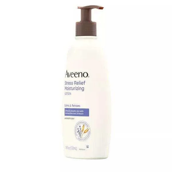 Aveeno Stress Relief Moisturizing Body Lotion Lavender Scent - 18oz