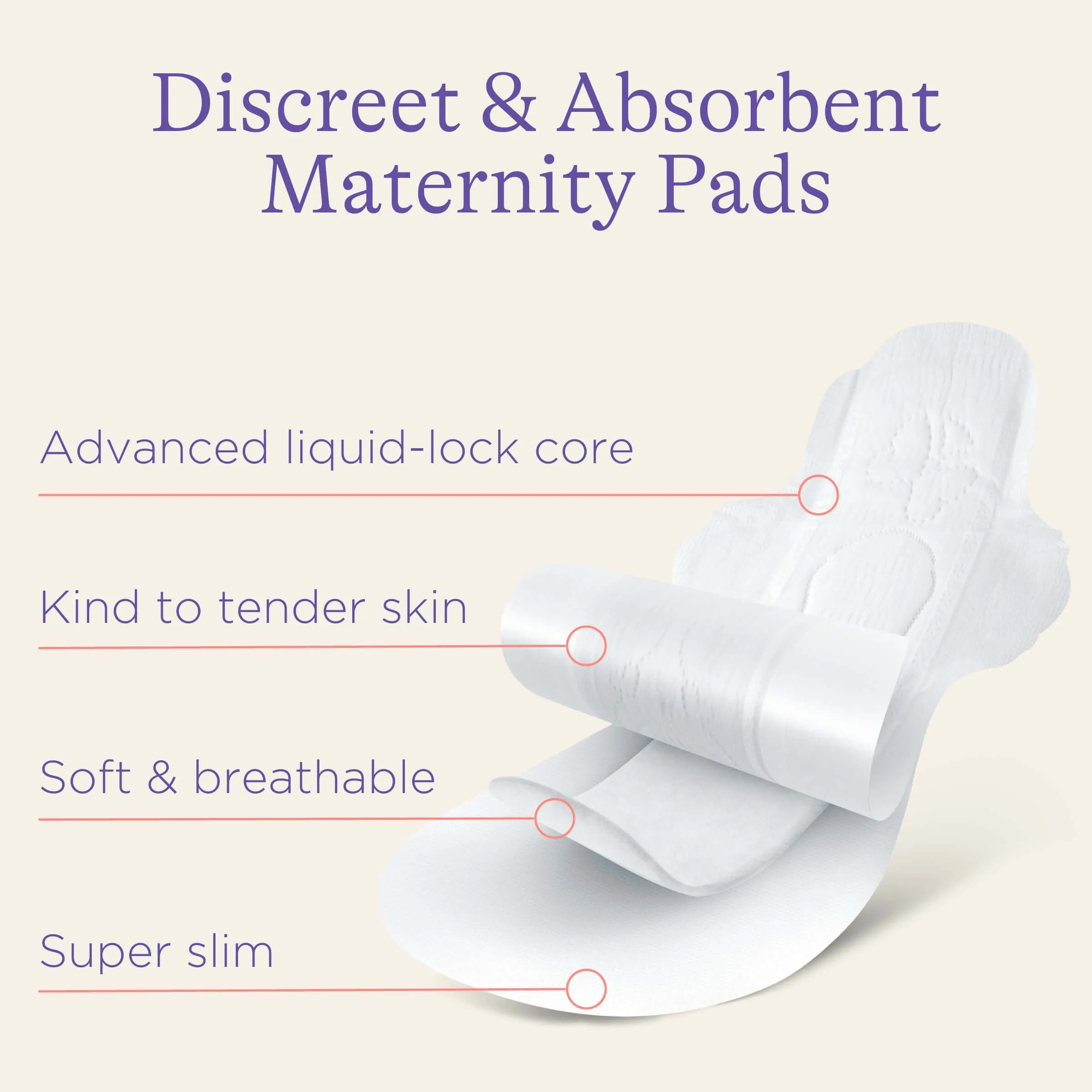 Discreet & Absorbent Maternity Pads: 2  weeks post-birth