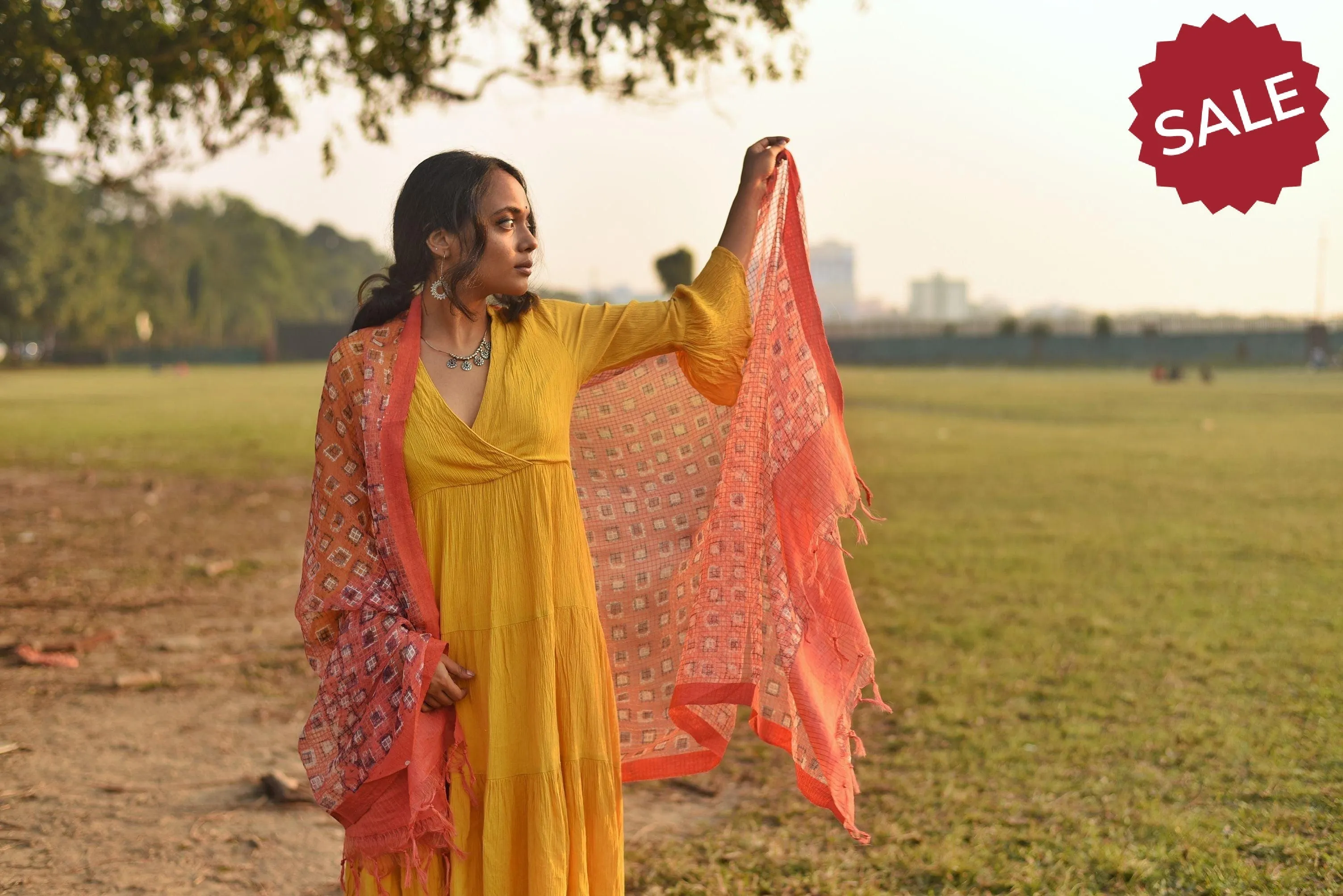 Kaisori Noor collection - Linen block printed dupatta