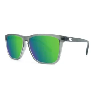 Knockaround Frosted Grey/Polarized Green Moonshine Fast Lanes Sunglasses