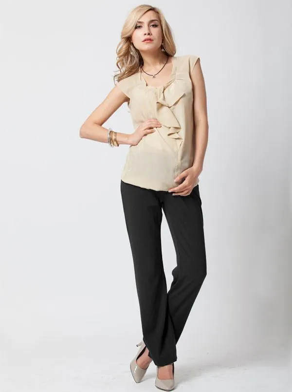 Maternity Pants in Straight Cut - Dark Grey