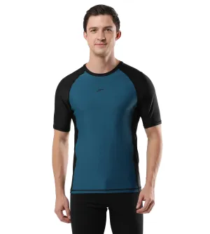 Men's Endurance  Short Sleeve Suntop - Darkteal  &  Black