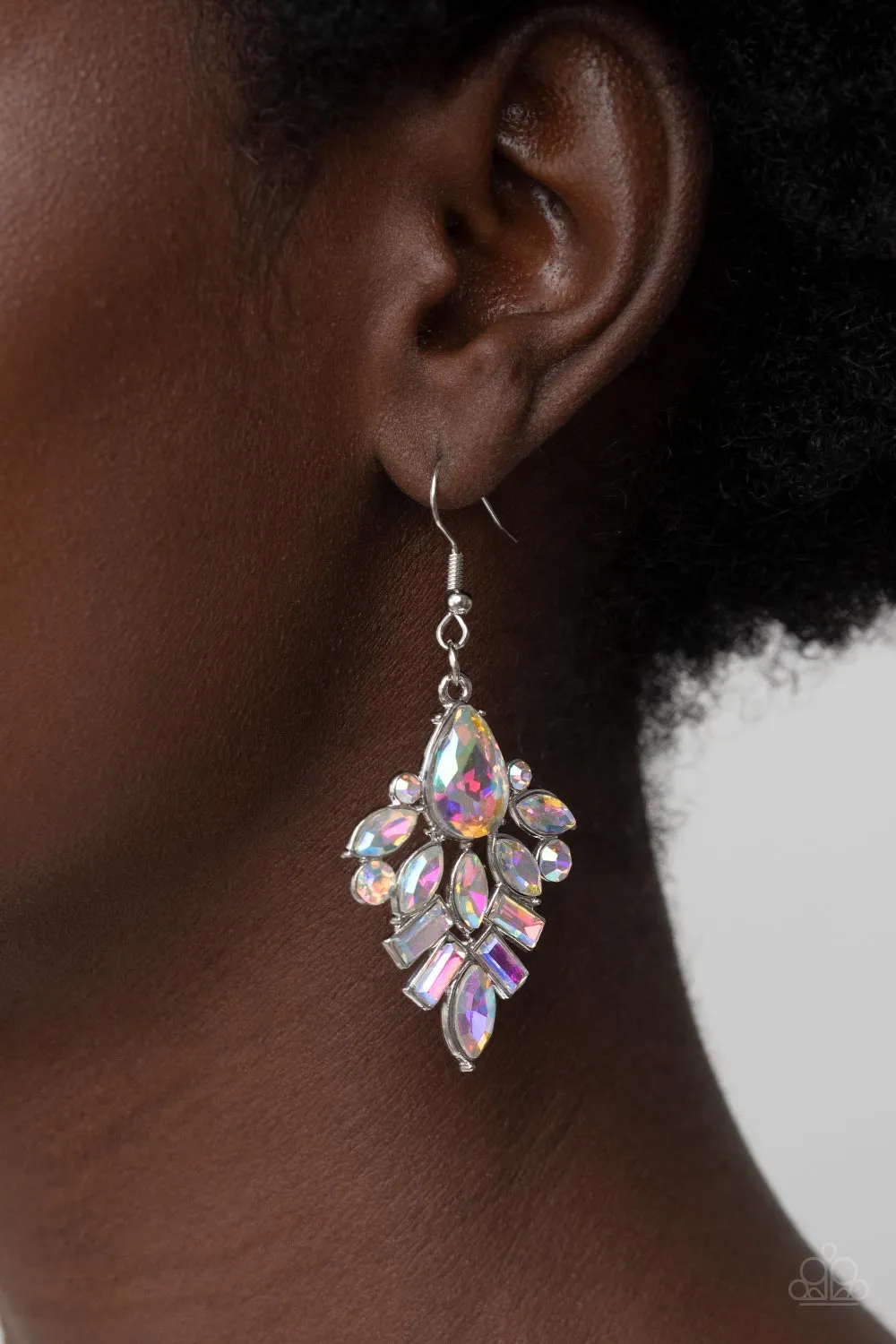 Paparazzi Stellar-escent Elegance - Multi Iridescent Earrings