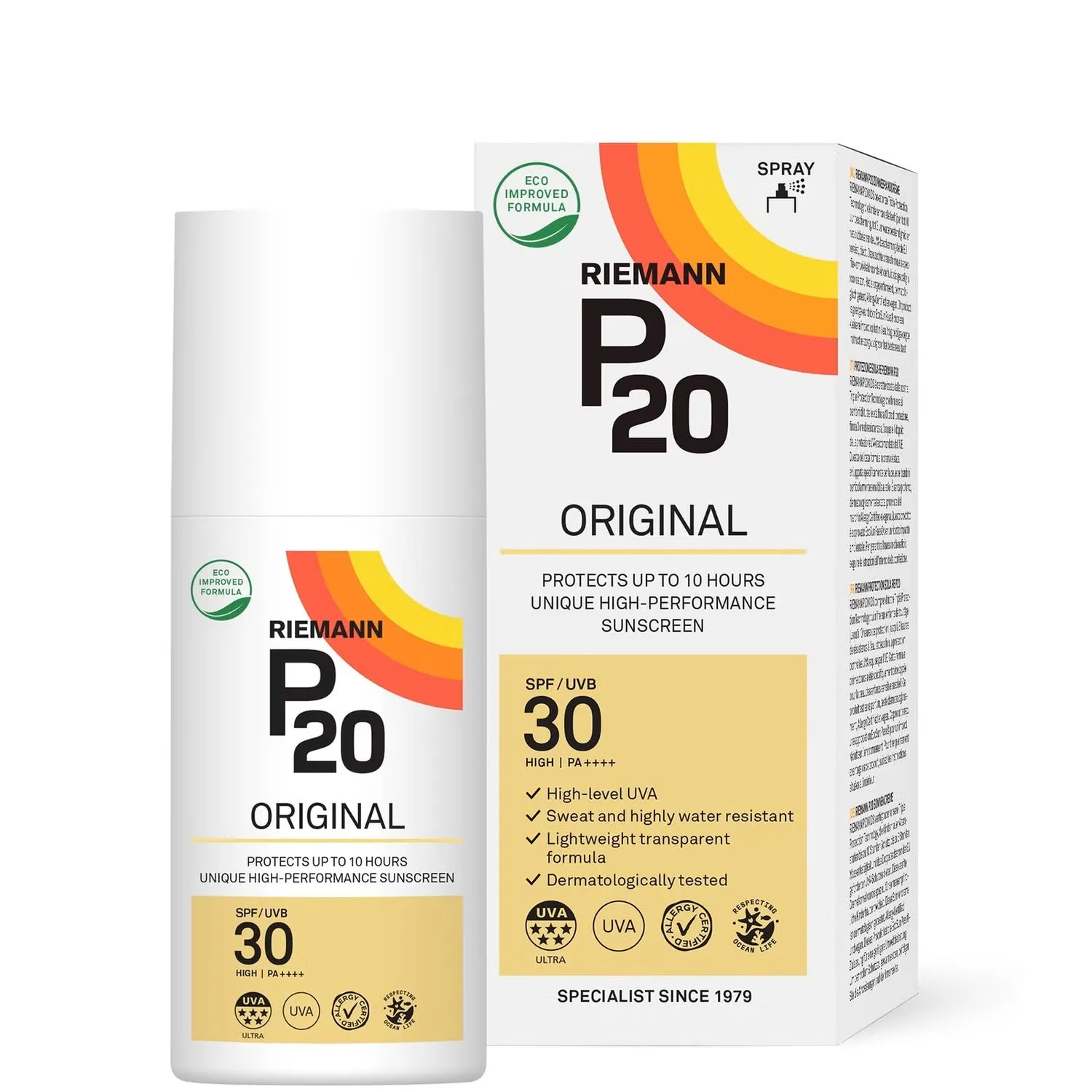 Riemann P20 Original SPF30 Spray 200ml Triple Protection   Sweat Resistance