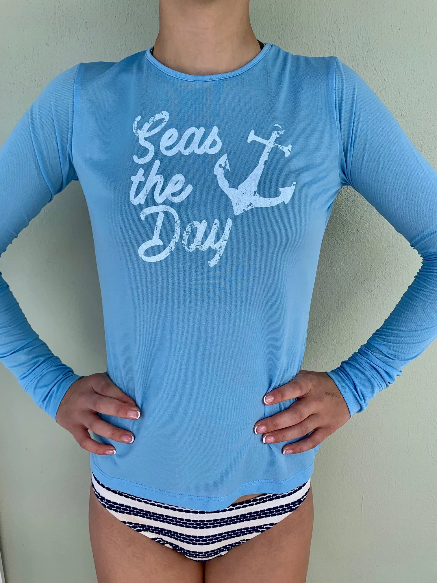 Seas The Day UPF50 Top - Ocean Blue