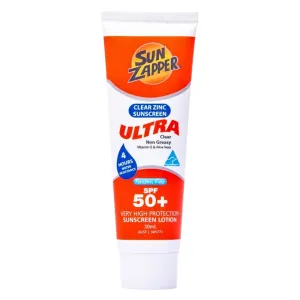 Sun Zapper Clear Zinc Ultra SPF50  Travel Size Sunscreen Lotion - Clear