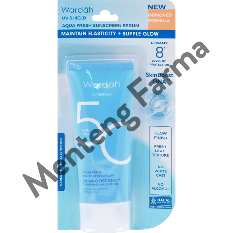 Wardah UV Shield Aqua Fresh Sunscreen Serum SPF 50 PA     30 mL - Melindungi dan Menjaga Kekenyalan Kulit